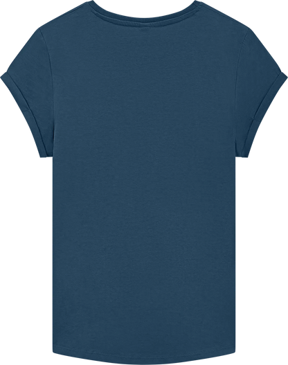 EP16-DE1 - Earth Positive® Women's Rolled Sleeve T-shirt - Denim Blue