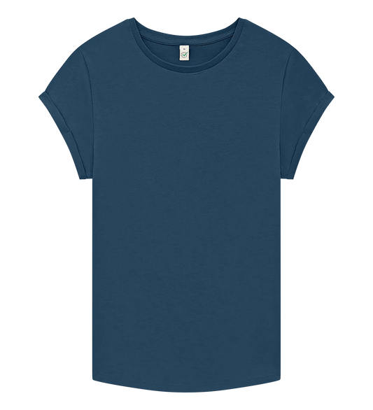 EP16-DE1 - Women's Rolled Sleeve T-shirt - Denim Blue