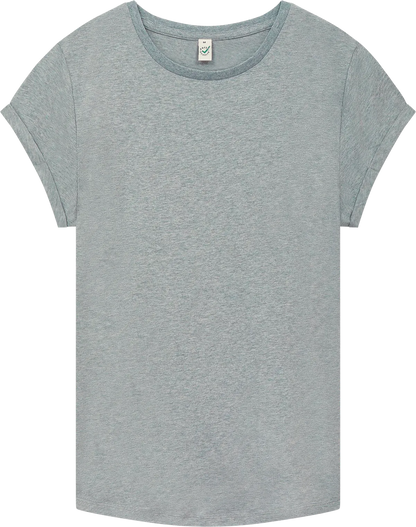 EP16-LHE0 - Earth Positive® Women's Rolled Sleeve T-shirt - Light Heather
