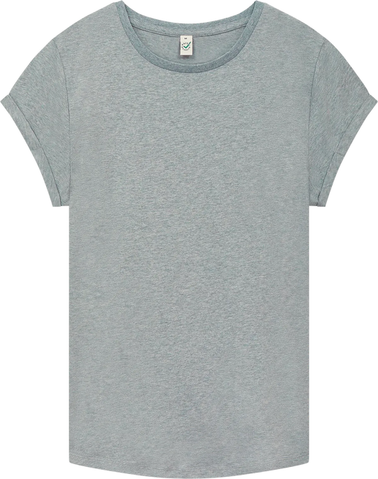 EP16-LHE5 - Earth Positive® Women's Rolled Sleeve T-shirt - Light Heather