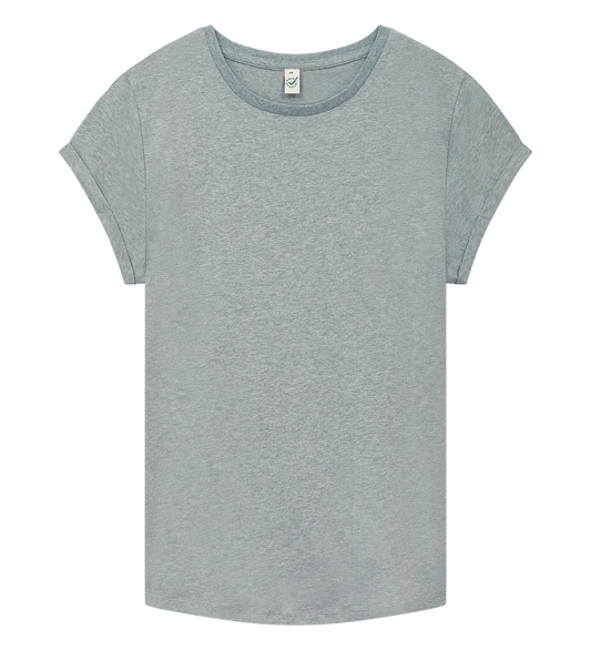 EP16-LHE5 - Women's Rolled Sleeve T-shirt - Light Heather