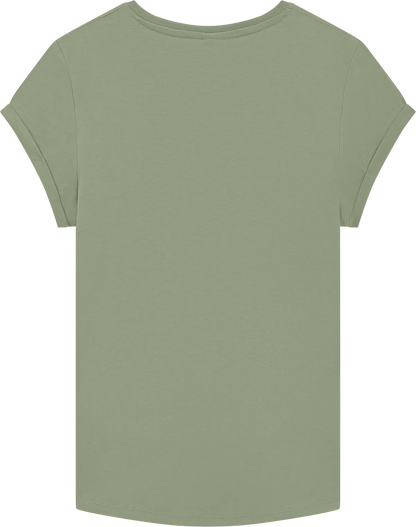 EP16-PGR5 - Earth Positive® Women's Rolled Sleeve T-shirt - Light Olive (Pistachio)