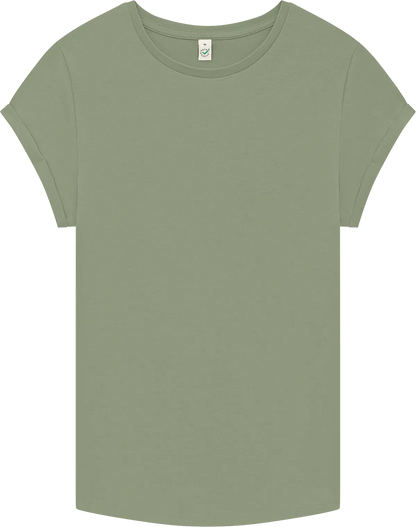 EP16-PGR4 - Earth Positive® Women's Rolled Sleeve T-shirt - Light Olive (Pistachio)