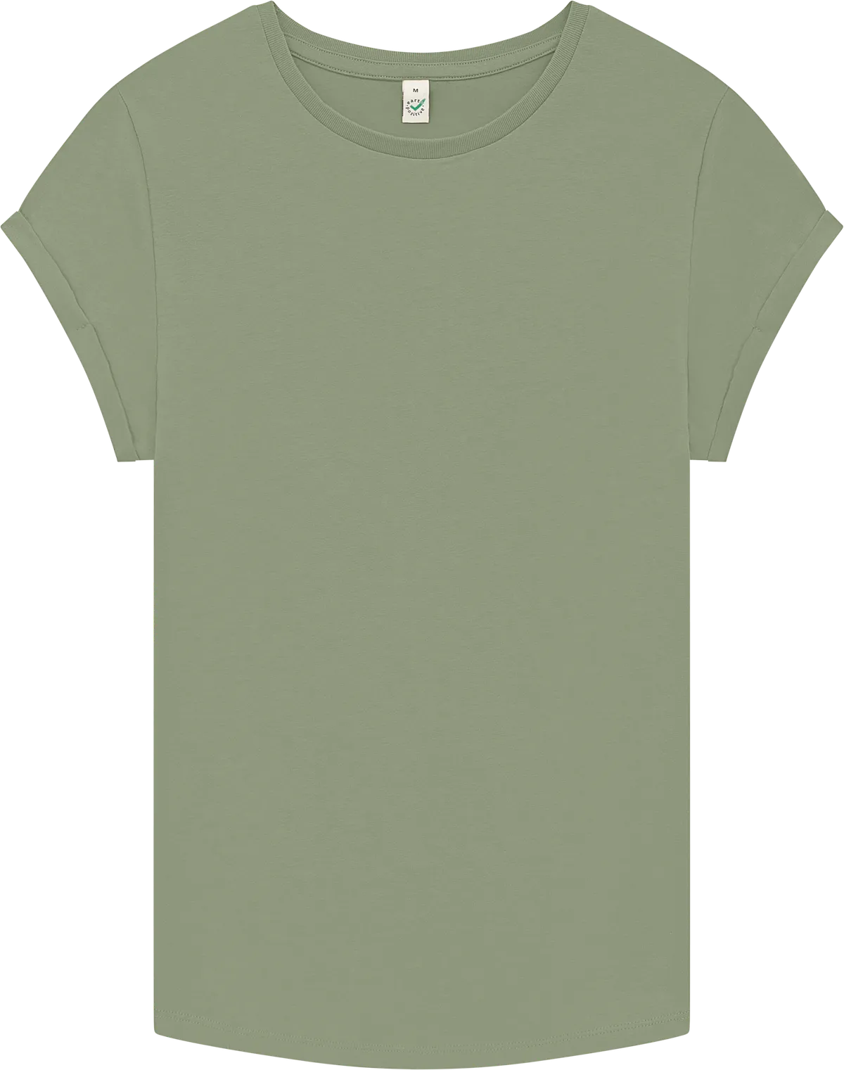 EP16-PGR1 - Earth Positive® Women's Rolled Sleeve T-shirt - Light Olive (Pistachio)