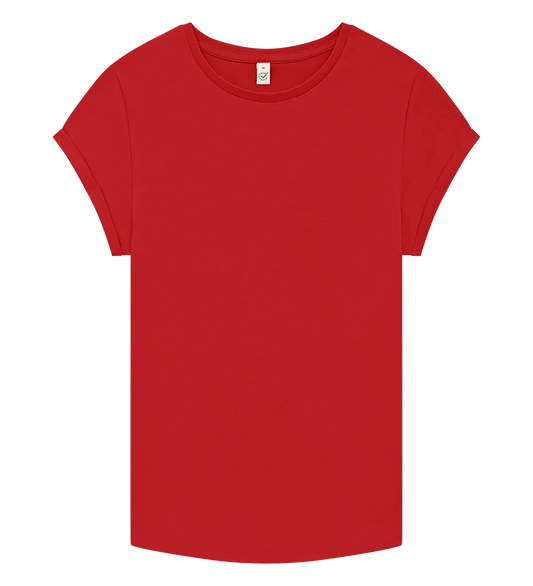 EP16-RE5 - Women's Rolled Sleeve T-shirt - Red