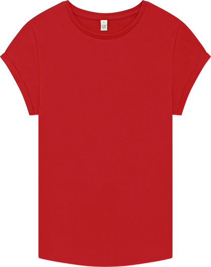 EP16-RE2 - Earth Positive® Women's Rolled Sleeve T-shirt - Red
