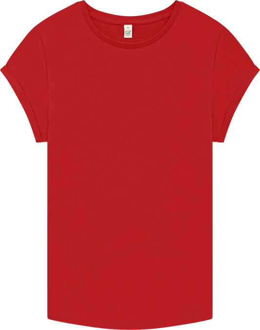 EP16-RE3 - Earth Positive® Women's Rolled Sleeve T-shirt - Red