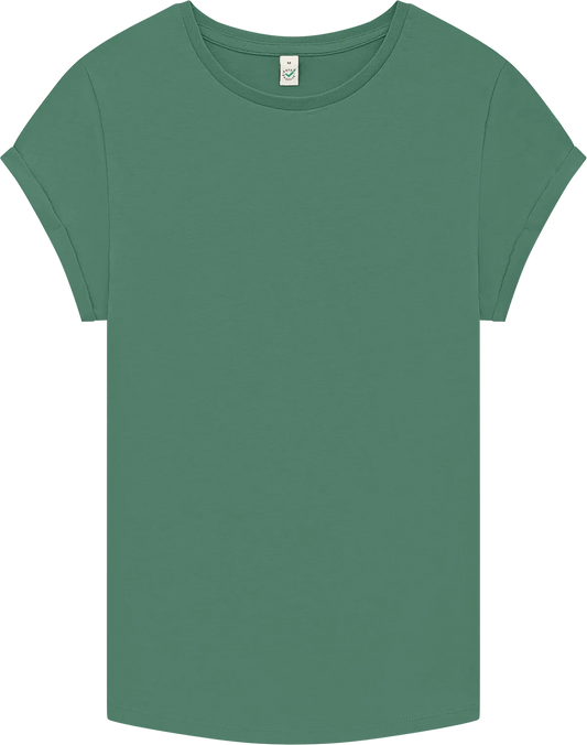 EP16-SAG2 - Earth Positive® Women's Rolled Sleeve T-shirt - Sage Green