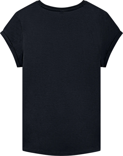EP16-SBL1 - Earth Positive® Women's Rolled Sleeve T-shirt - Stone Washed Black