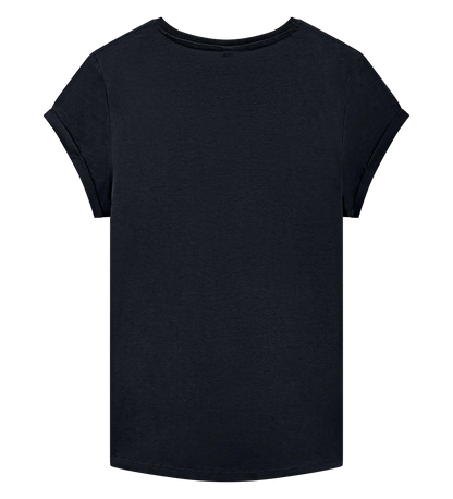 EP16-SBL4 - Women's Rolled Sleeve T-shirt - Stone Washed Black