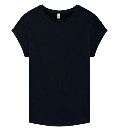 EP16-SBL1 - Women's Rolled Sleeve T-shirt - Stone Washed Black