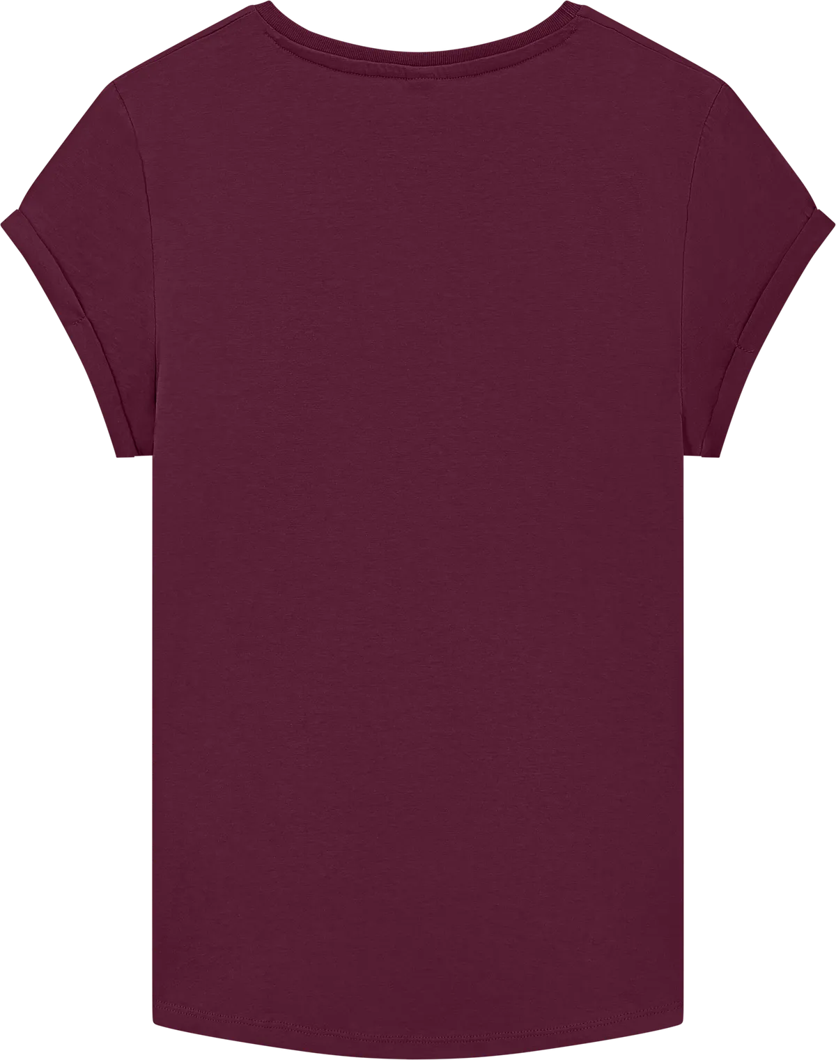 EP16-SBU1 - Earth Positive® Women's Rolled Sleeve T-shirt - Stone Washed Burgundy