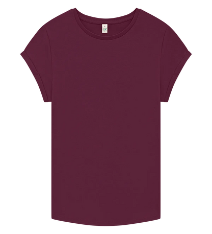 EP16-SBU5 - Women's Rolled Sleeve T-shirt - Stone Washed Burgundy