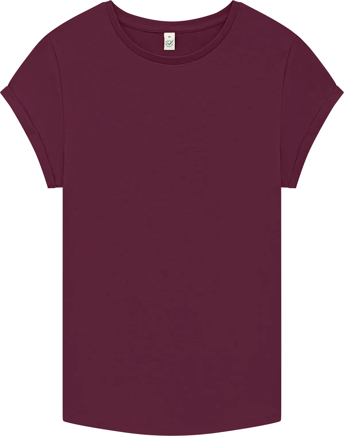 EP16-SBU4 - Earth Positive® Women's Rolled Sleeve T-shirt - Stone Washed Burgundy