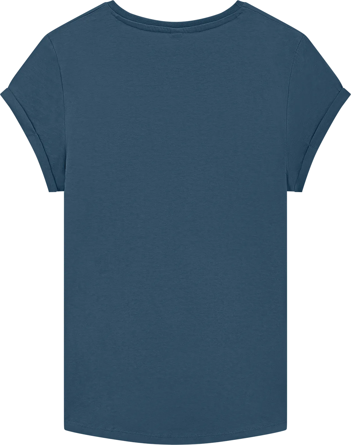 EP16-SDE2 - Earth Positive® Women's Rolled Sleeve T-shirt - Stone Washed Denim