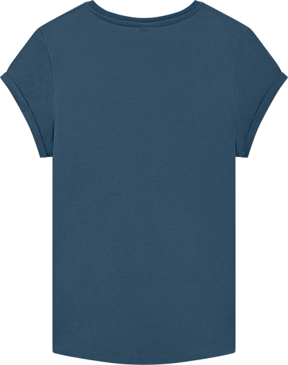 EP16-SDE0 - Earth Positive® Women's Rolled Sleeve T-shirt - Stone Washed Denim