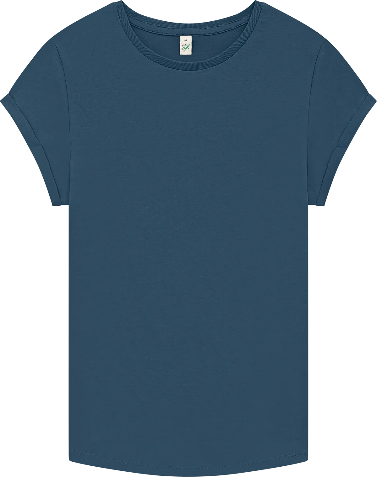 EP16-SDE3 - Earth Positive® Women's Rolled Sleeve T-shirt - Stone Washed Denim