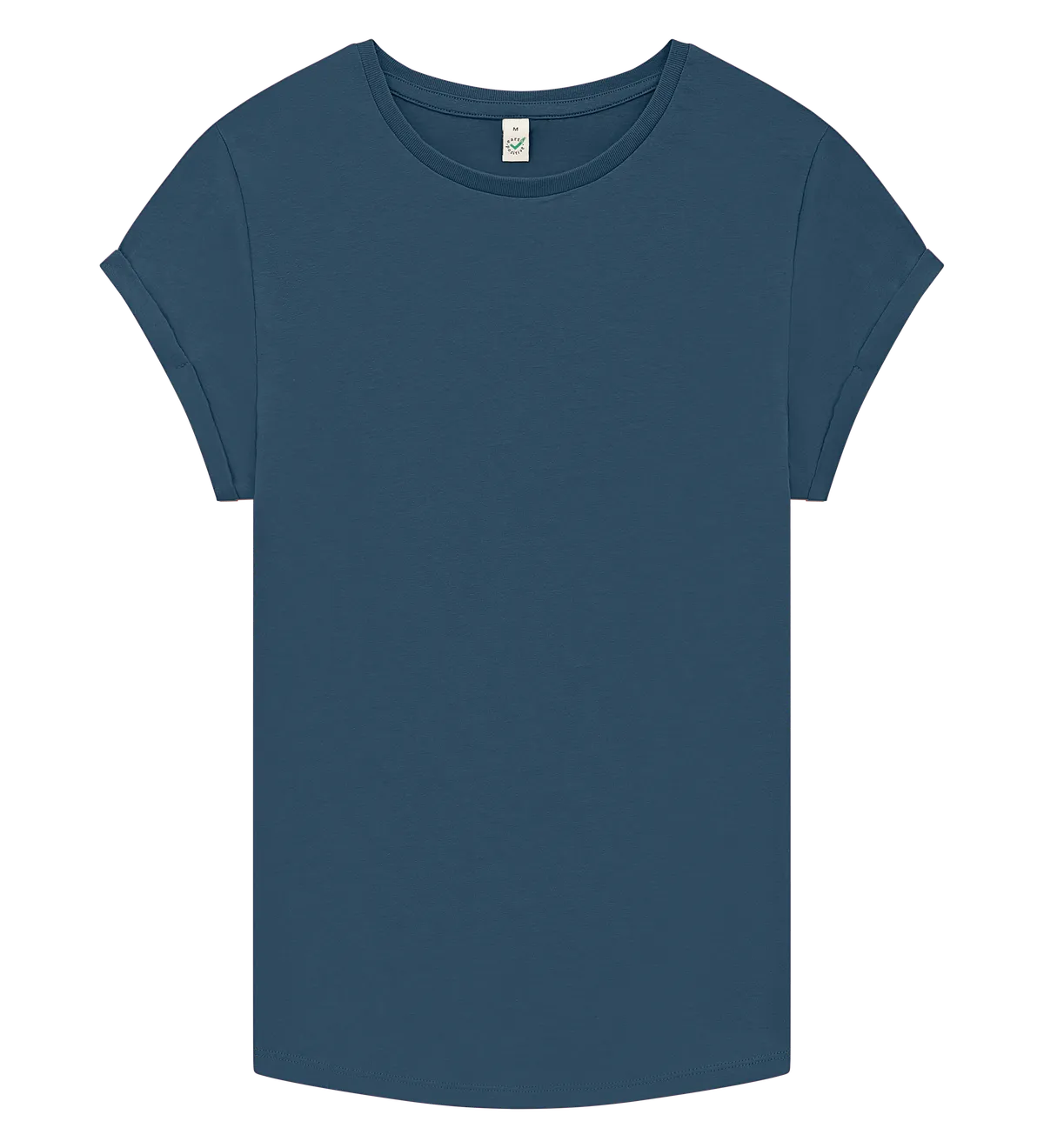 EP16-SDE3 - Women's Rolled Sleeve T-shirt - Stone Washed Denim