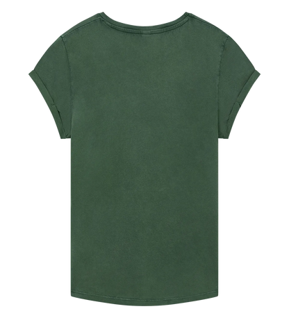 EP16-SGR1 - Women's Rolled Sleeve T-shirt - Stone Washed Green