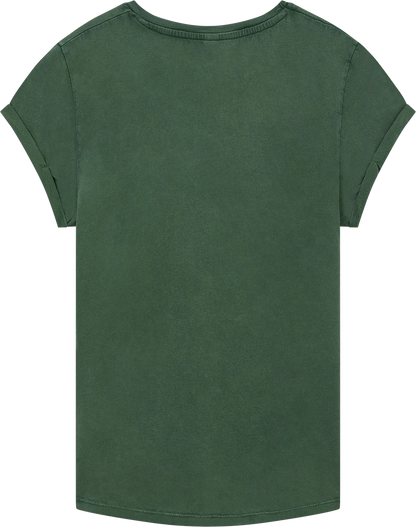 EP16-SGR4 - Earth Positive® Women's Rolled Sleeve T-shirt - Stone Washed Green