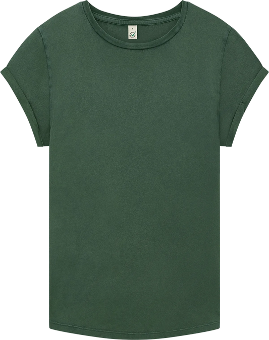 EP16-SGR3 - Earth Positive® Women's Rolled Sleeve T-shirt - Stone Washed Green