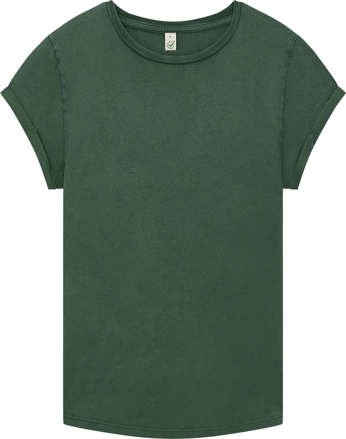 EP16-SGR5 - Earth Positive® Women's Rolled Sleeve T-shirt - Stone Washed Green