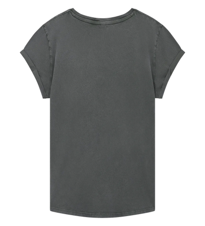 EP16-SGY3 - Women's Rolled Sleeve T-shirt - Stone Washed Grey