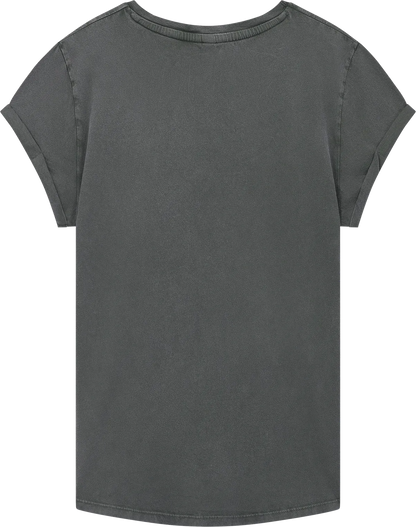 EP16-SGY5 - Earth Positive® Women's Rolled Sleeve T-shirt - Stone Washed Grey