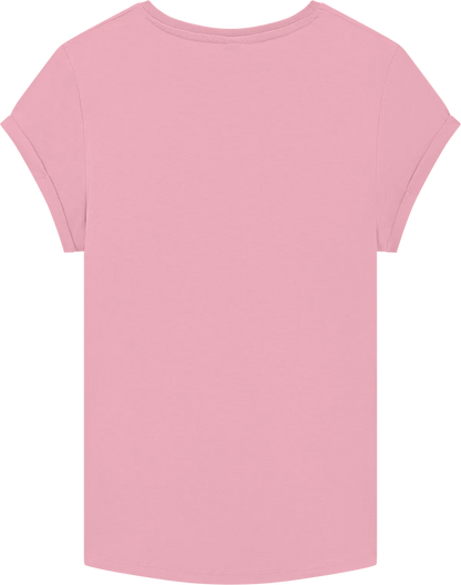 EP16-SPK5 - Earth Positive® Women's Rolled Sleeve T-shirt - Stone Washed Pink