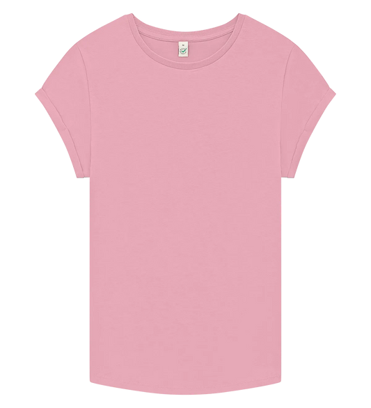 EP16-SPK0 - Women's Rolled Sleeve T-shirt - Stone Washed Pink
