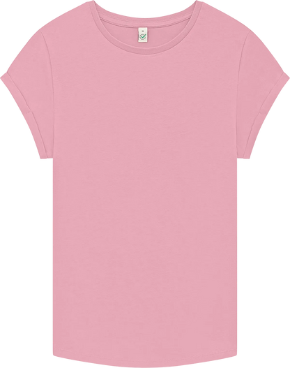 EP16-SPK1 - Earth Positive® Women's Rolled Sleeve T-shirt - Stone Washed Pink