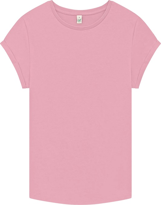 EP16-SPK2 - Earth Positive® Women's Rolled Sleeve T-shirt - Stone Washed Pink