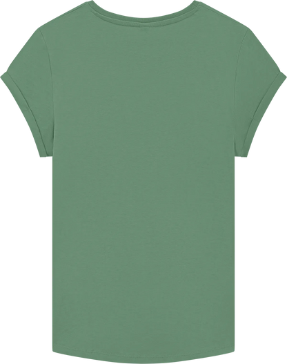EP16-SSAG4 - Earth Positive® Women's Rolled Sleeve T-shirt - Stone Washed Sage Green