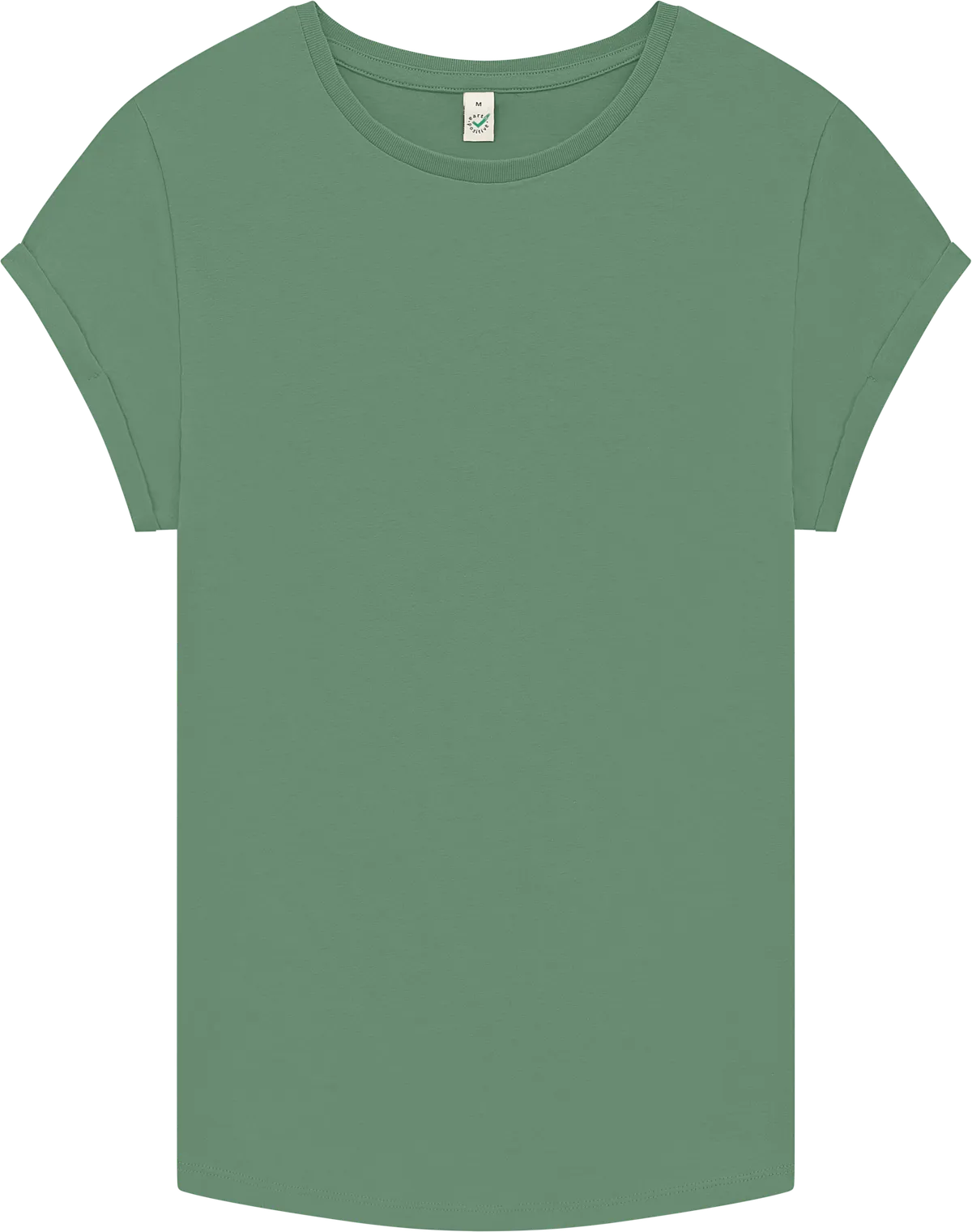EP16-SSAG2 - Earth Positive® Women's Rolled Sleeve T-shirt - Stone Washed Sage Green