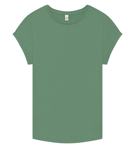 EP16-SSAG2 - Women's Rolled Sleeve T-shirt - Stone Washed Sage Green
