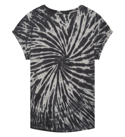 EP16-TDBL3 - Women's Rolled Sleeve T-shirt - Tie Dye Black