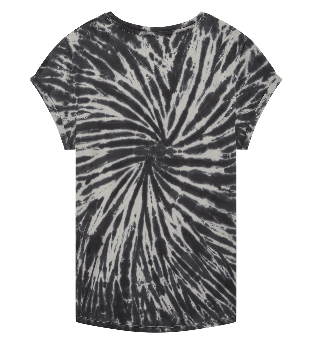EP16-TDBL4 - Women's Rolled Sleeve T-shirt - Tie Dye Black