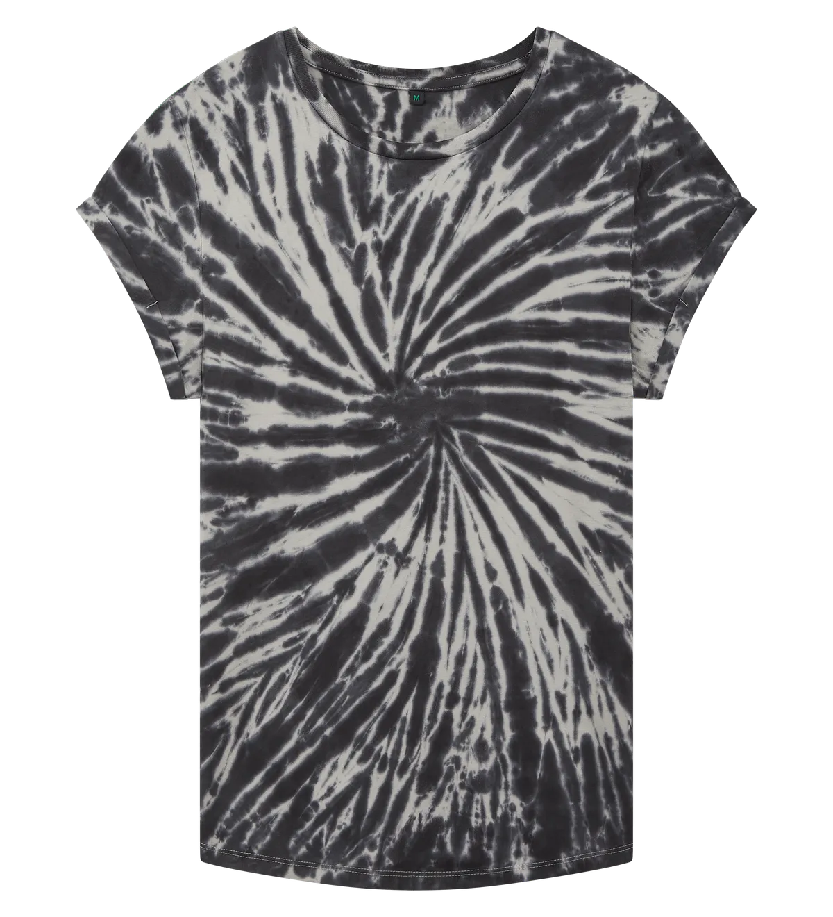 EP16-TDBL2 - Women's Rolled Sleeve T-shirt - Tie Dye Black