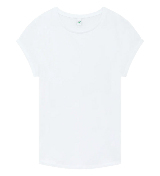 EP16-WH1 - Women's Rolled Sleeve T-shirt - White