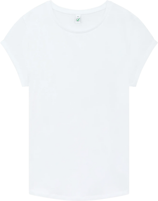 EP16-WH2 - Earth Positive® Women's Rolled Sleeve T-shirt - White