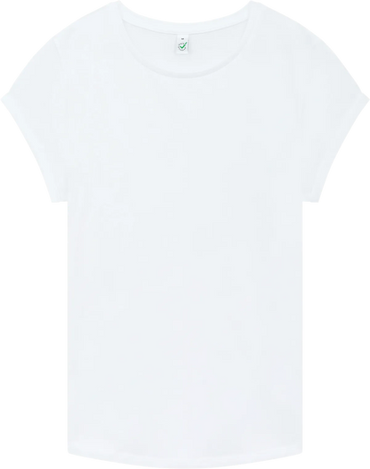EP16-WH3 - Earth Positive® Women's Rolled Sleeve T-shirt - White