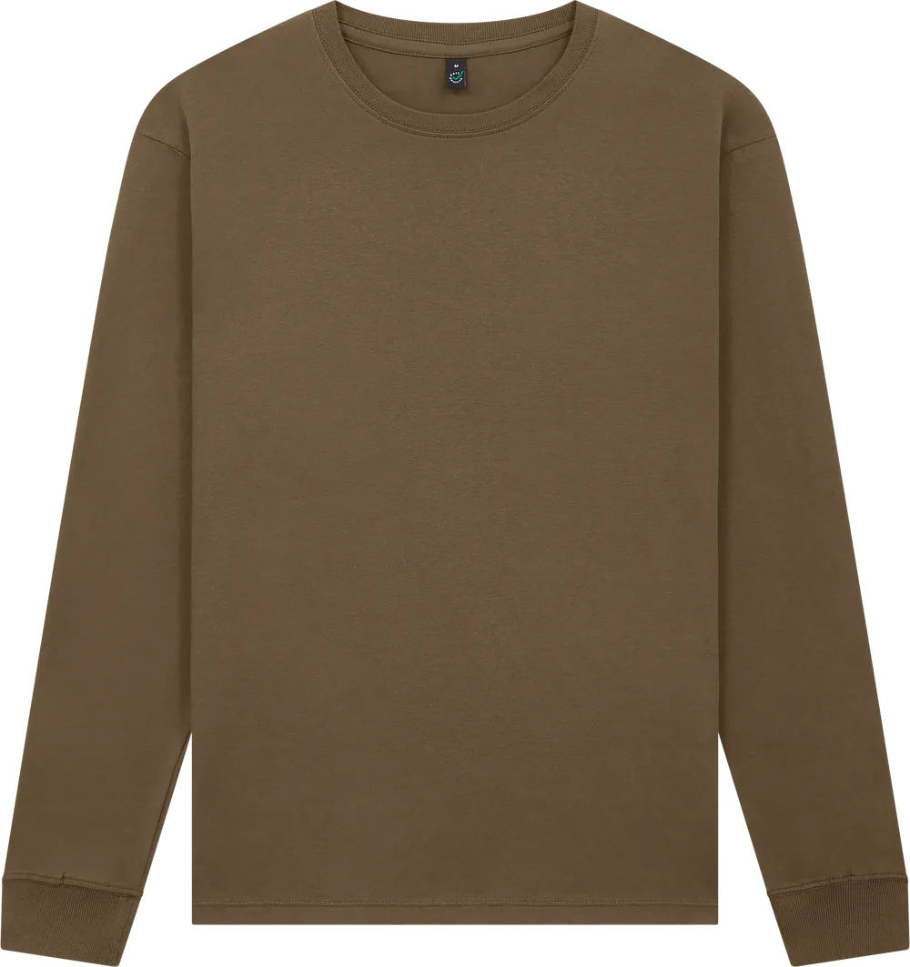 EP185L-FBR2 - Premium Long Sleeve T-shirt - Faded Brown