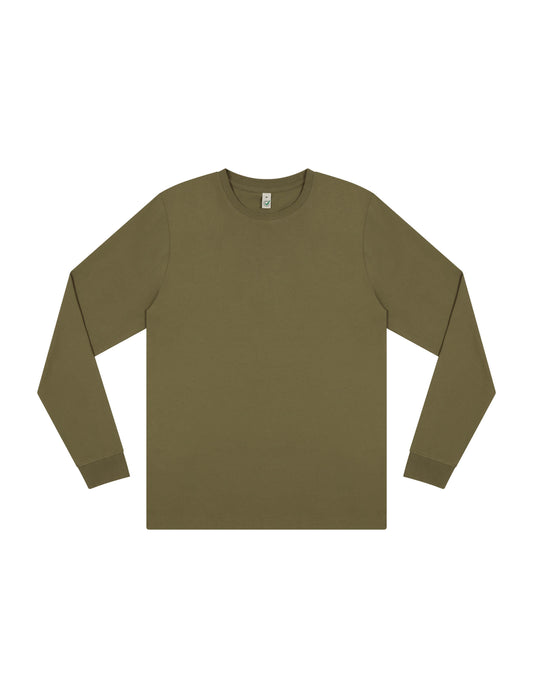 Earth Positive® Premium Long Sleeve T-shirt - Faded Khaki - L