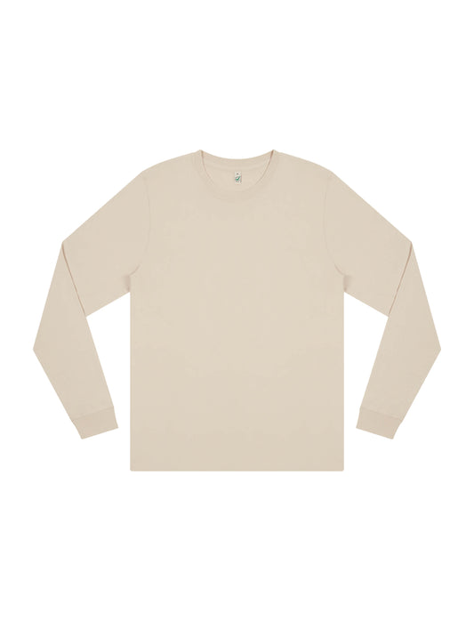 Earth Positive® Premium Long Sleeve T-shirt - Light Beige (Sand) - M