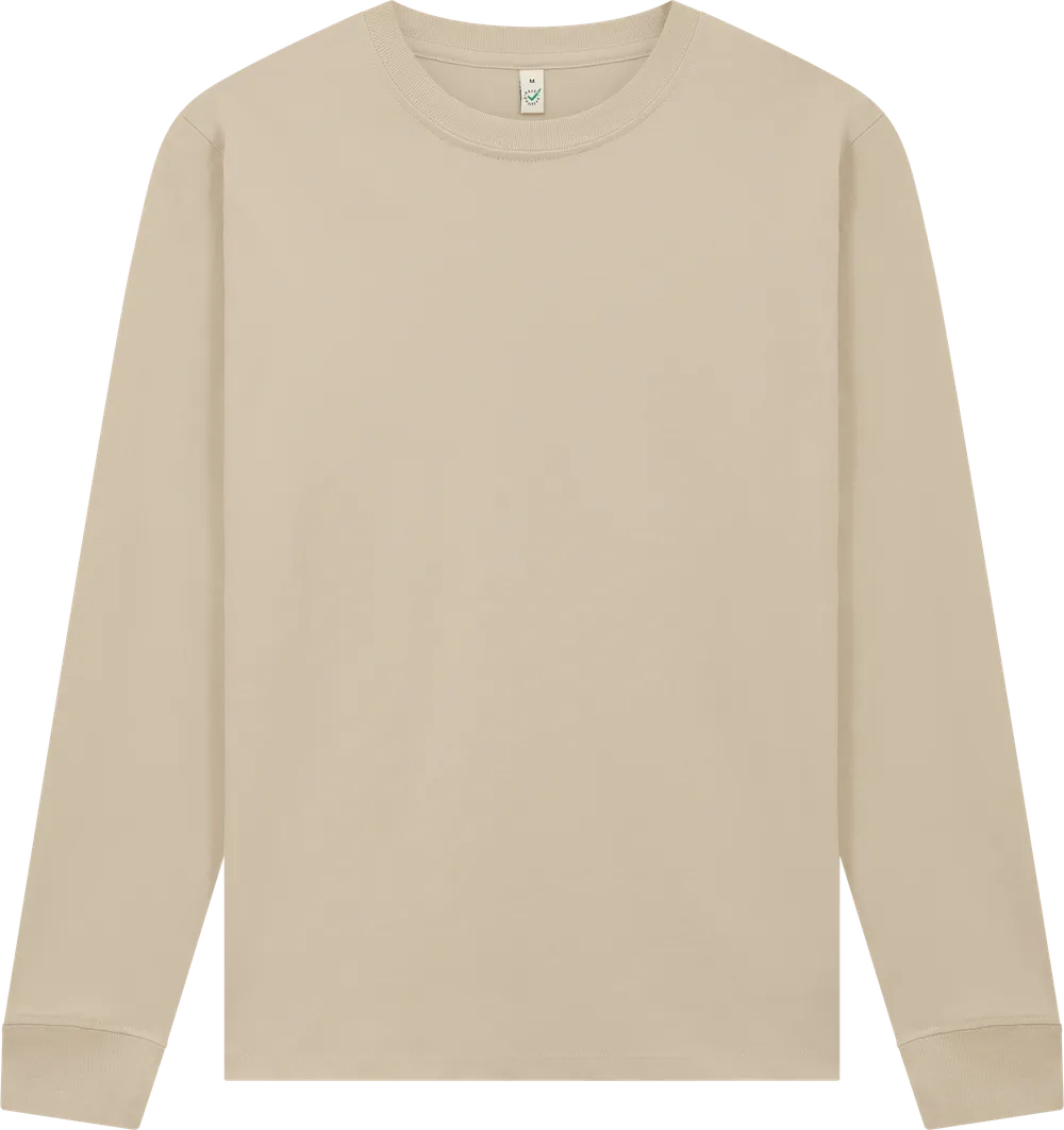 EP185L-SA5 - Premium Long Sleeve T-shirt - Light Beige (Sand)