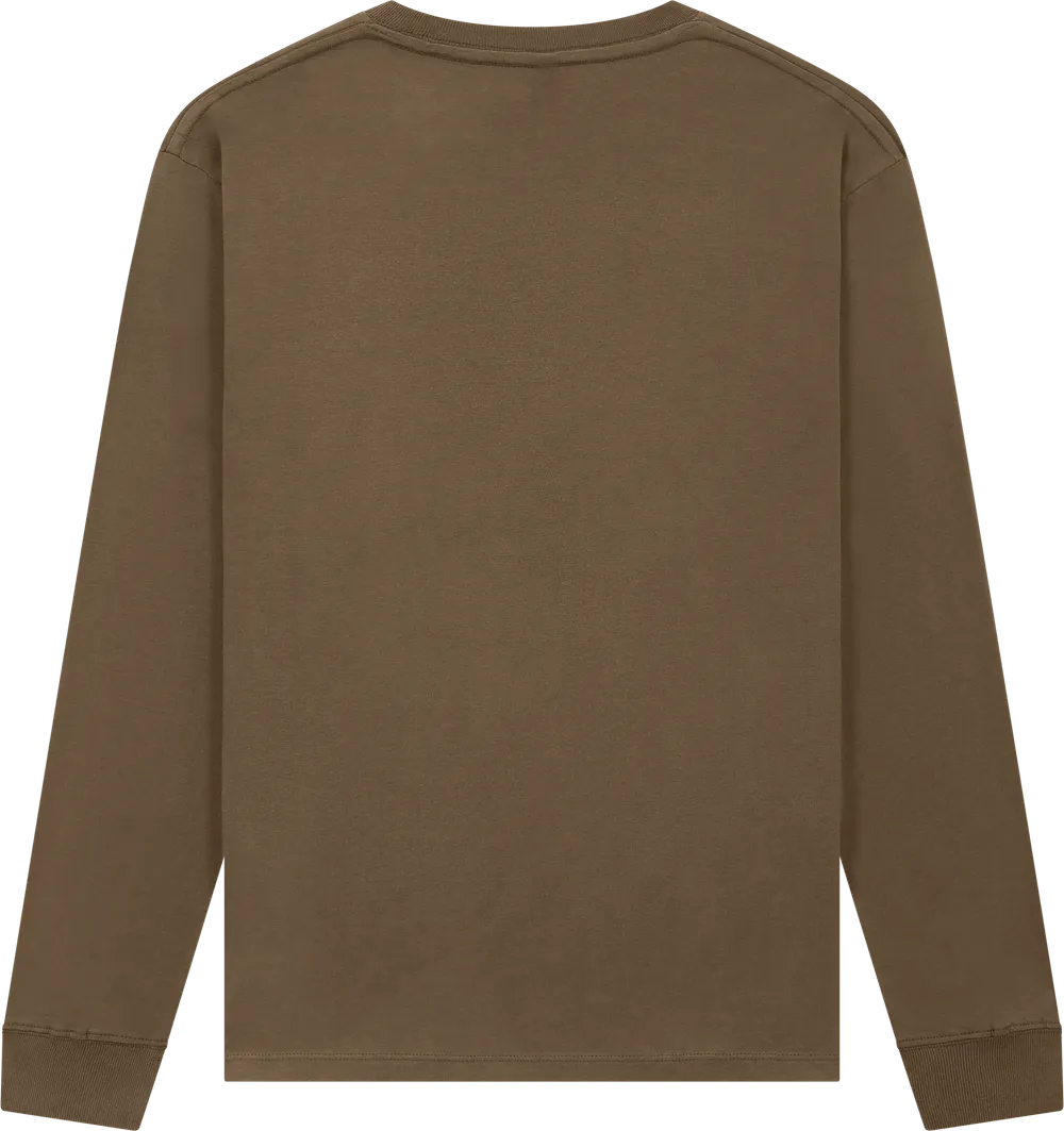 EP185L-FBR1 - Premium Long Sleeve T-shirt - Faded Brown