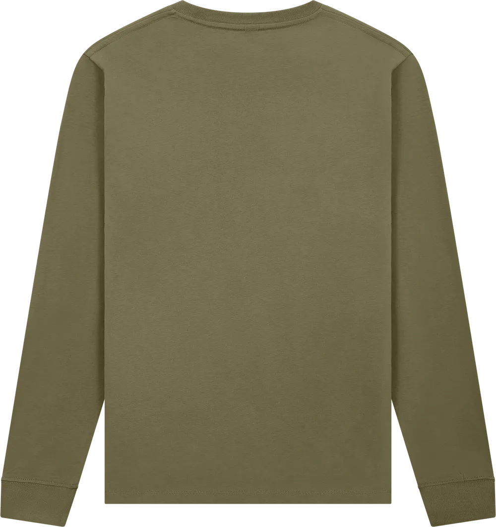 EP185L-FKH2 - Premium Long Sleeve T-shirt - Faded Khaki