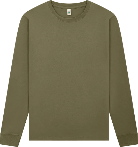 EP185L-FKH1 - Premium Long Sleeve T-shirt - Faded Khaki