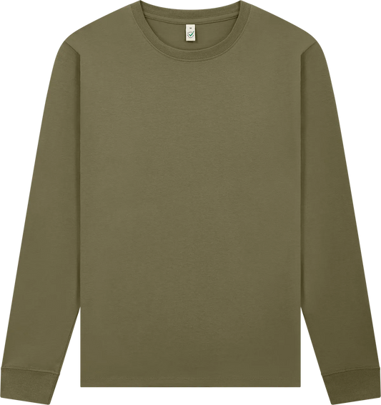 EP185L-FKH1 - Premium Long Sleeve T-shirt - Faded Khaki