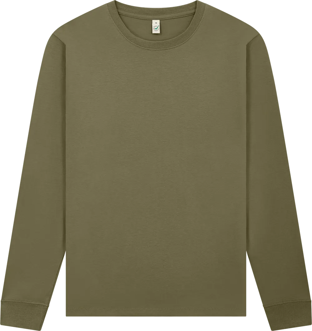 EP185L-FKH5 - Premium Long Sleeve T-shirt - Faded Khaki